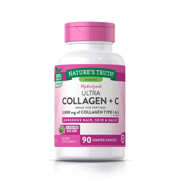 مکمل کلاژن هیدرولیز شده و ویتامین سی نیچرز تروث 90 عددی